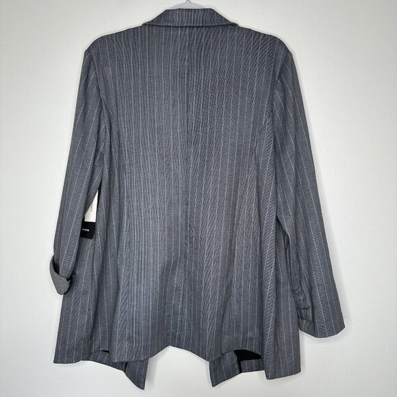 Liverpool Boyfriend Blazer Size 1X Princess Dart Navy Striped Open - Picture 2 of 11